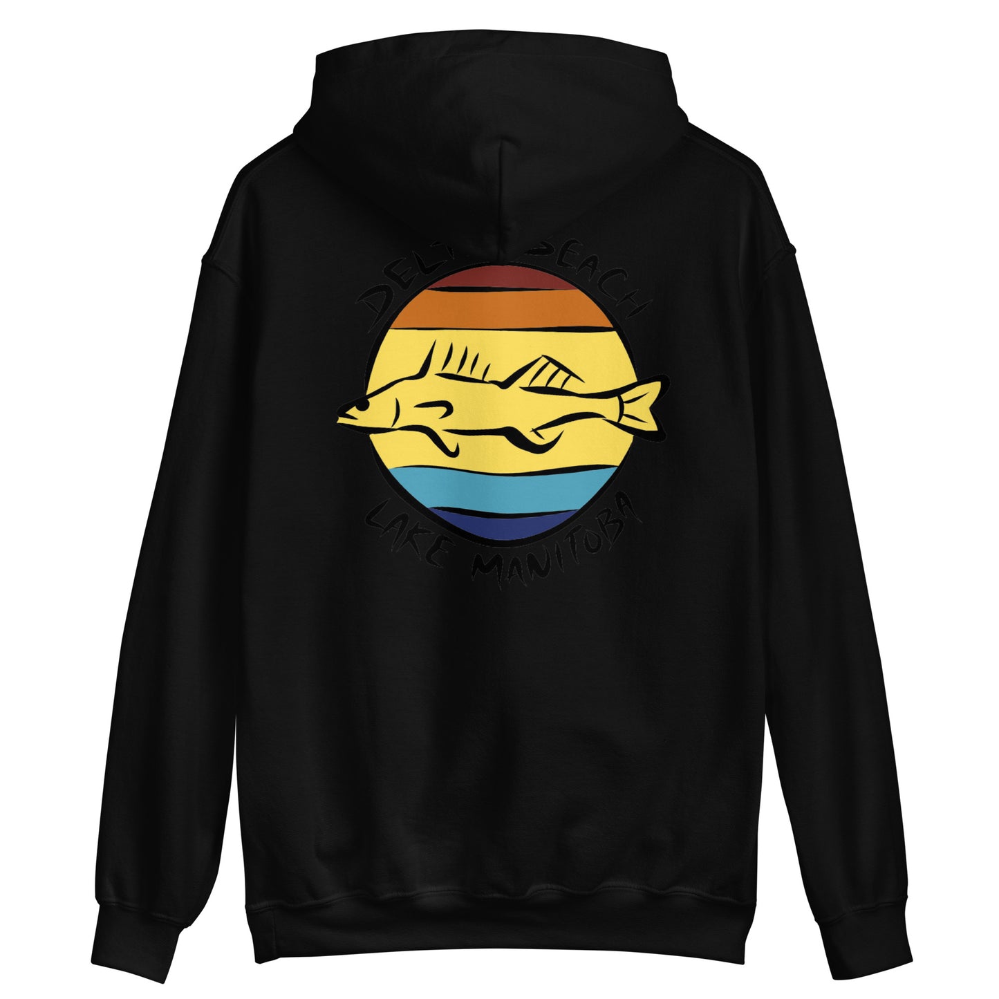 Delta Beach Walleye on Back Unisex Hoodie