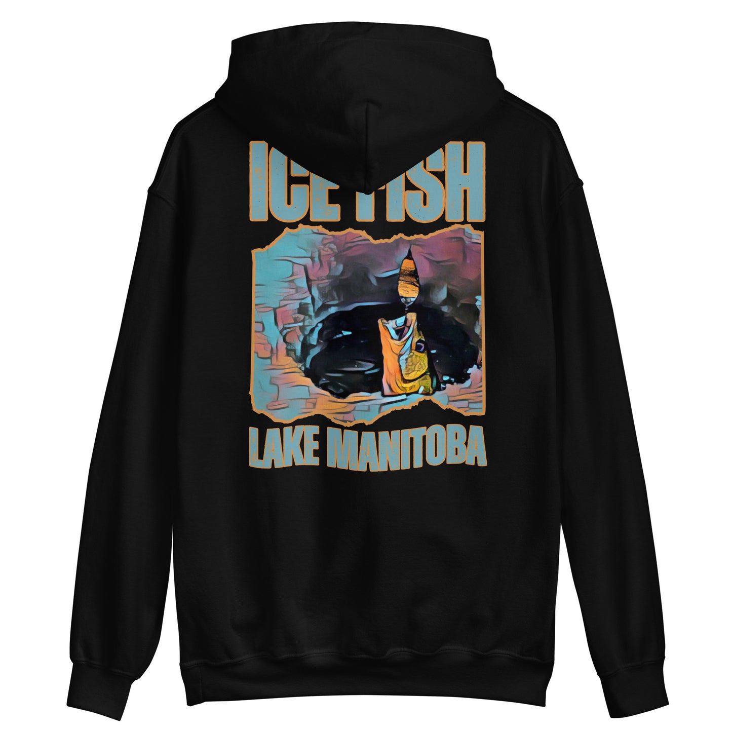 Ice fish Lake MB -tight lines Unisex Hoodie