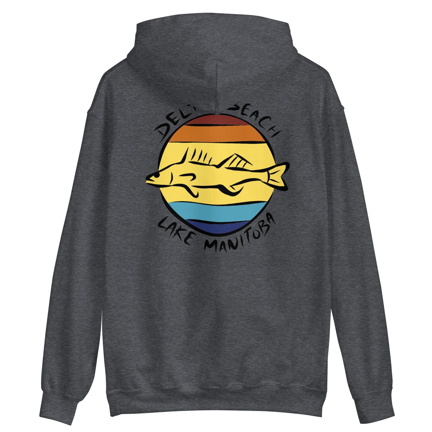 Delta Beach Walleye on Back Unisex Hoodie