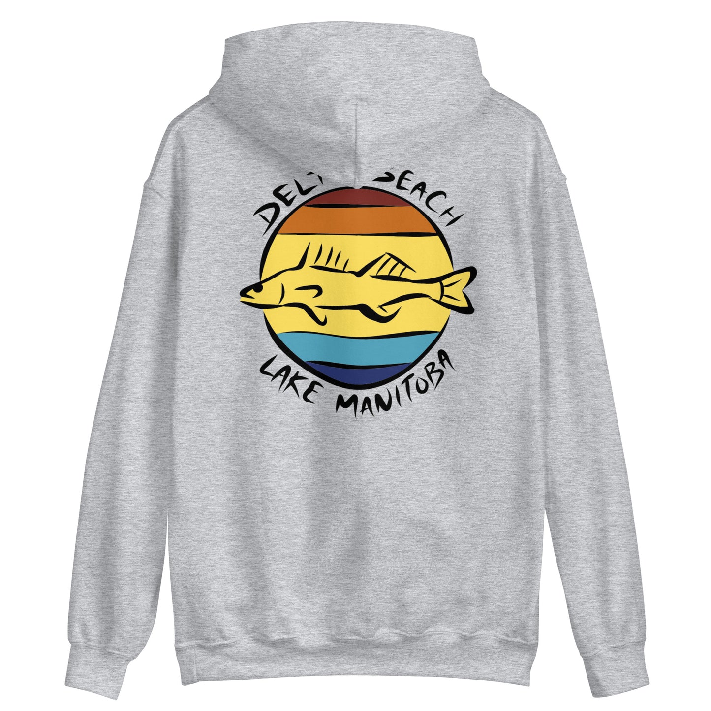 Delta Beach Walleye on Back Unisex Hoodie