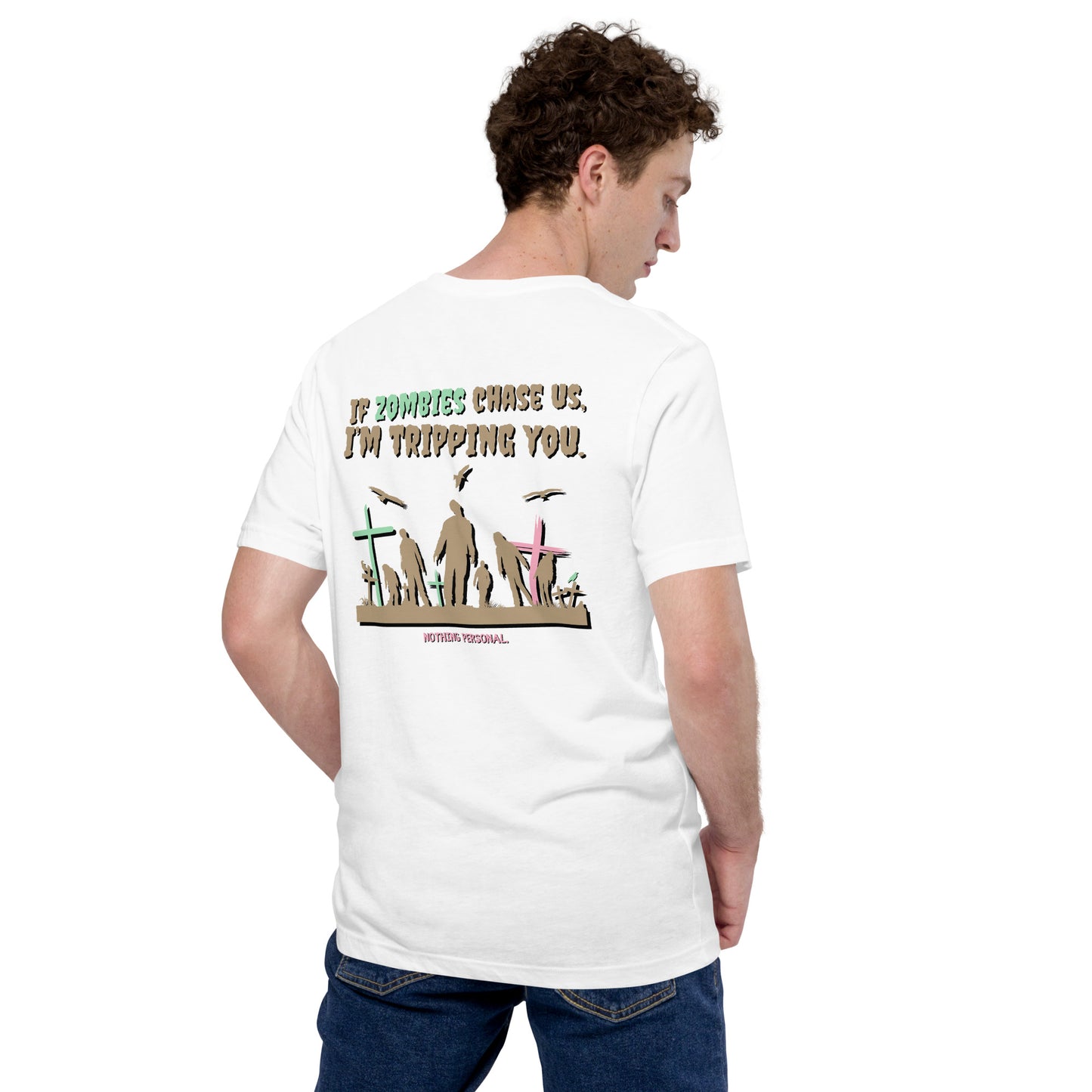 Zombie chase Unisex t-shirt